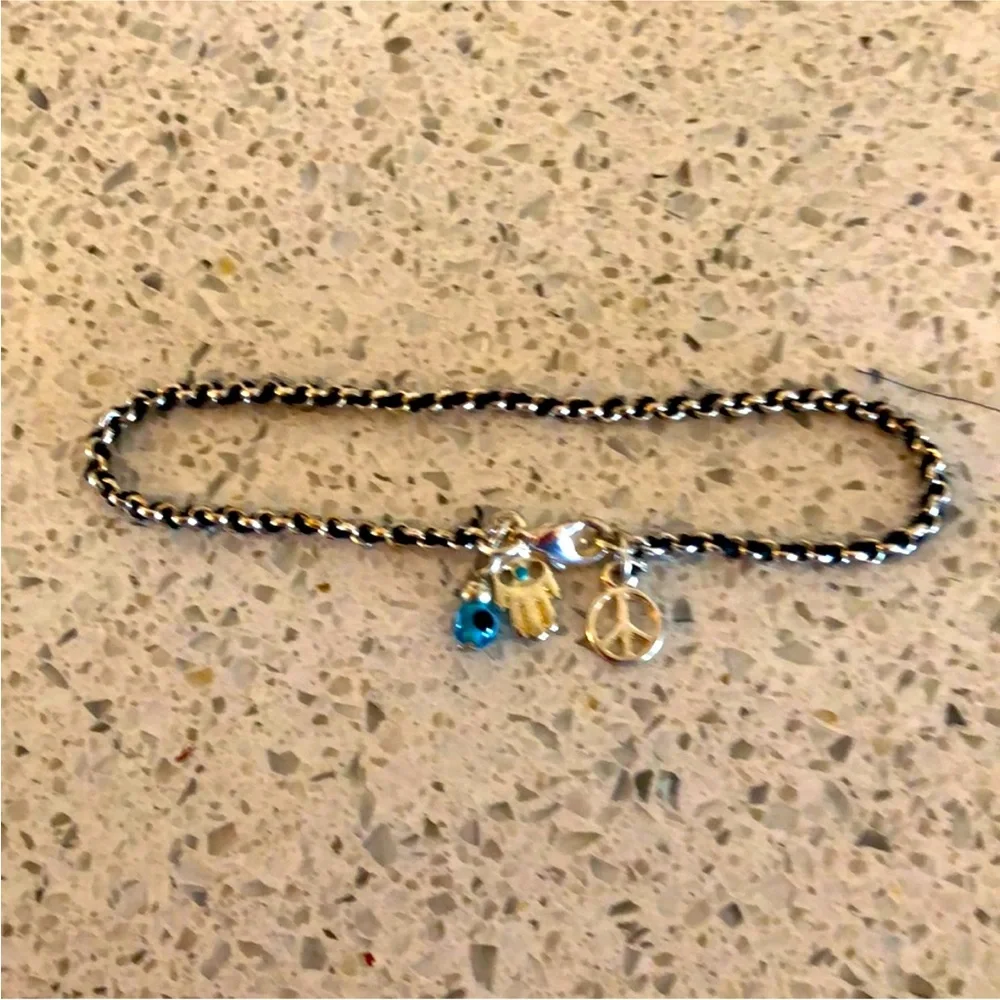 Bohemian bracelet with silver charms